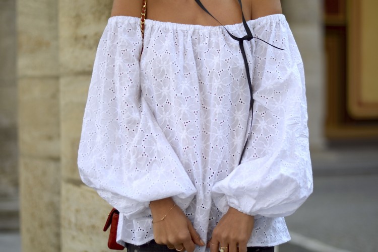 Bubble sleeve off shoulder 