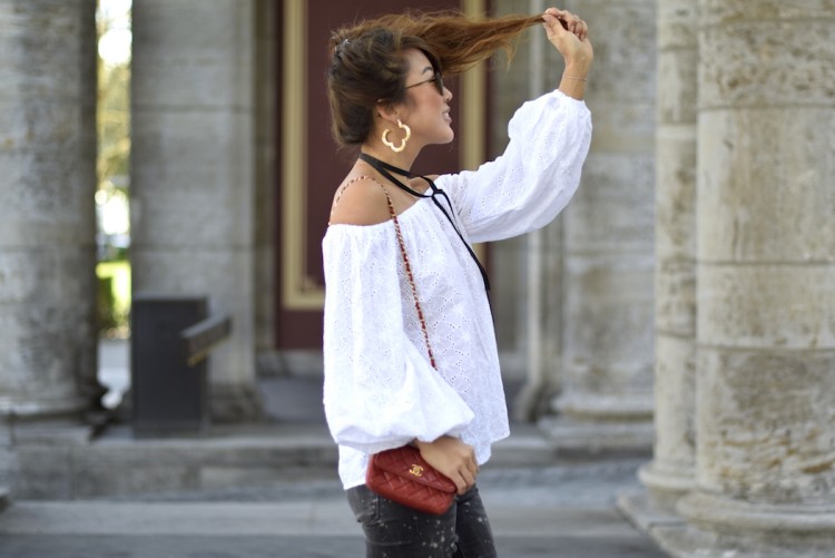 off shoulder top by SHEIN