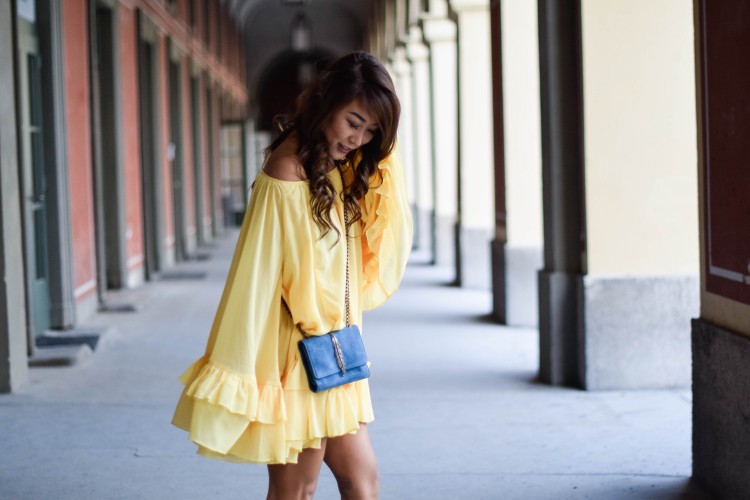 Yellow ruffle swing 