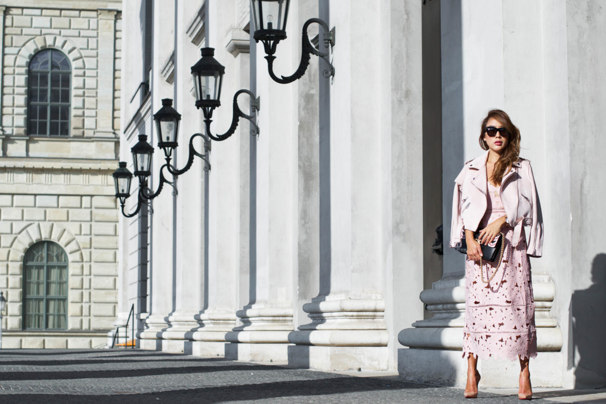 Blush Floral Crochet Dress