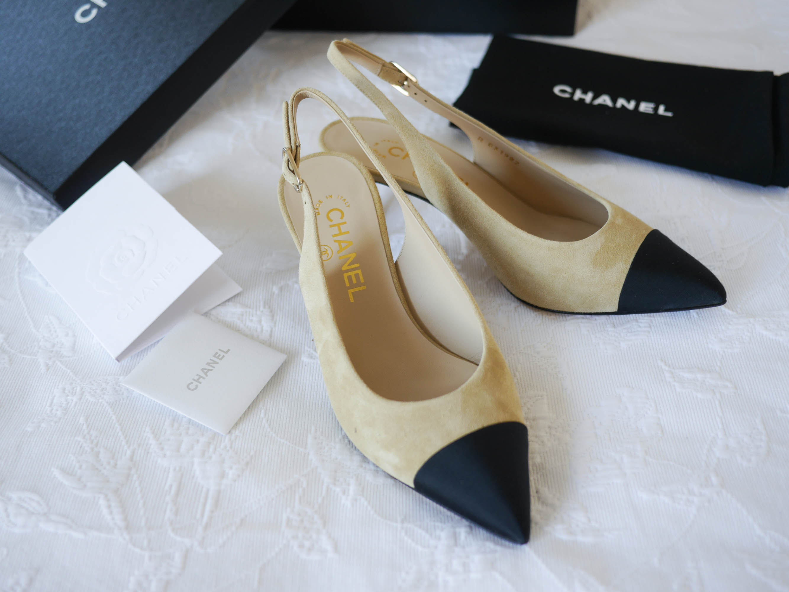 vintage chanel white dress shoes